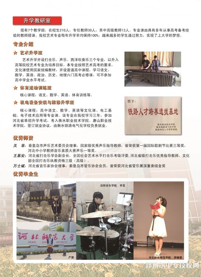 秦皇島市中等專業(yè)學校升學教研室專業(yè)簡介