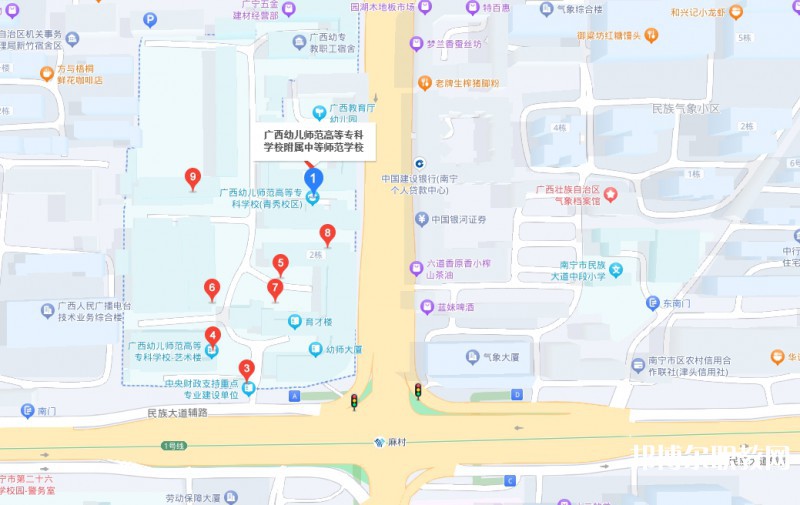 廣西幼兒師范高等專科學(xué)校附屬中等師范學(xué)校地址，乘車路線