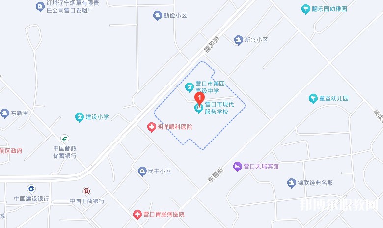 營口市現(xiàn)代服務學校地址，乘車路線